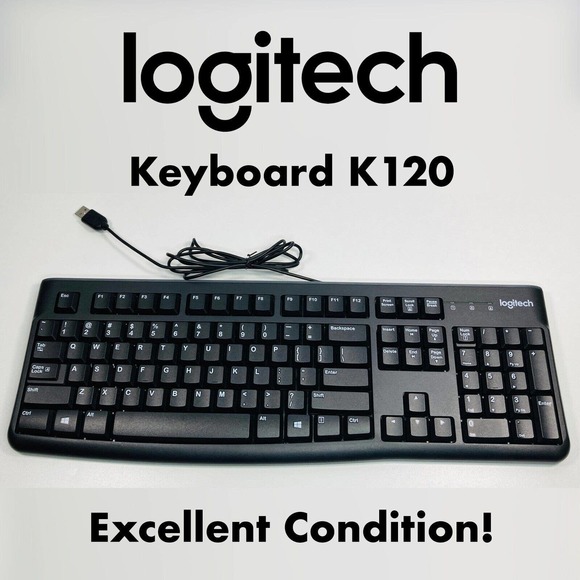 Logitech K120 Wired Keyboard: Comfortable, Quiet, Durable, Efficient Work/Gaming - Picture 1 of 10
